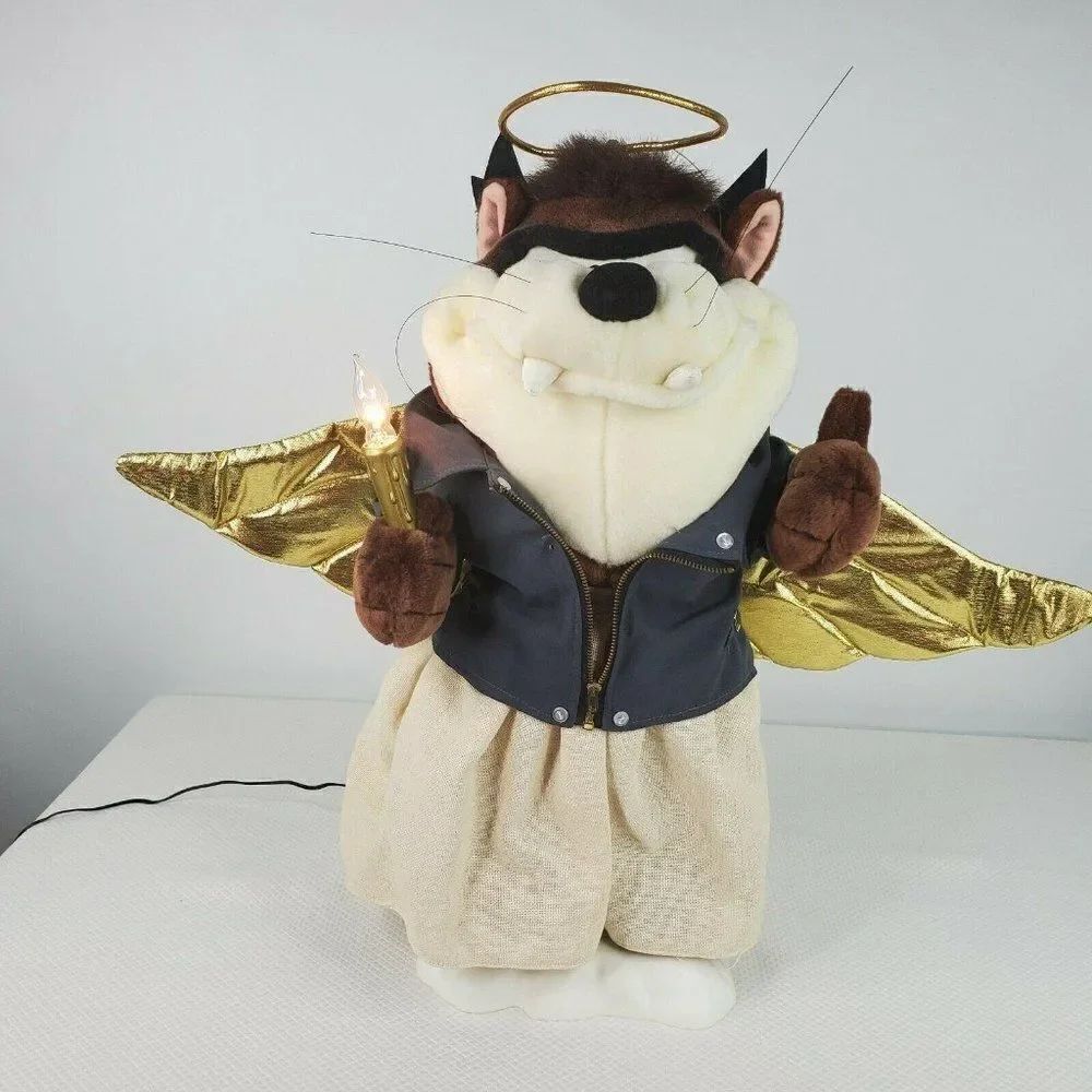 Vintage 90s Warner Bros Studio Taz Biker Anger Animated Christmas Figure 18"